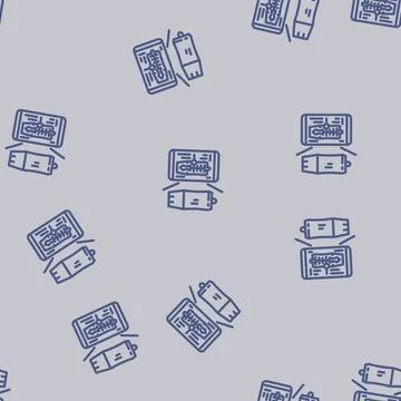 Augmented reality industry industry 5 line vector seamless pattern イラスト素材