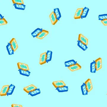 Augmented reality industry industry 5 isometric icon seamless pattern イラスト素材
