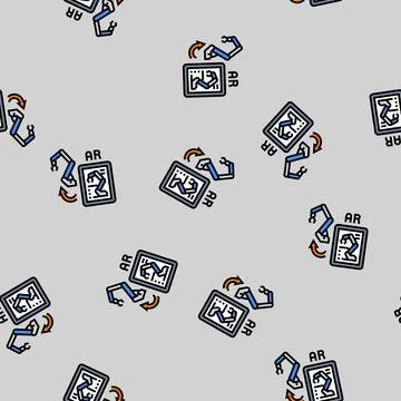Augmented reality industry vector seamless pattern Stock Illustration