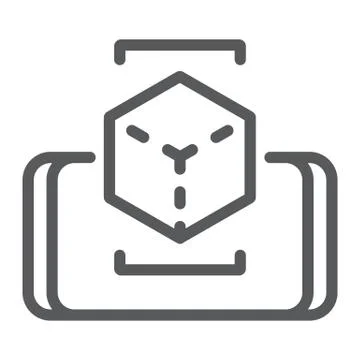 Augmented reality line icon, digital and game, virtual reality sign, vector Stock Illustration