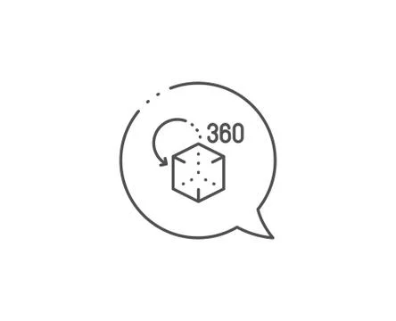 Augmented reality line icon. VR simulation sign. 3d cube. Vector Stock Illustration