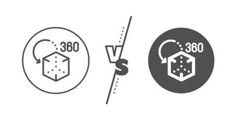 Augmented reality line icon. VR simulation sign. 3d cube. Vector Stock Illustration