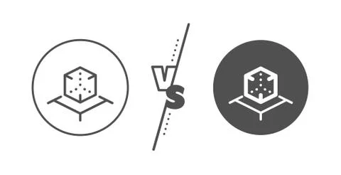 Augmented reality line icon. VR simulation sign. 3d cube. Vector Stock Illustration
