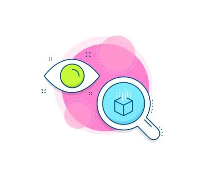 Augmented reality line icon. VR simulation sign. 3d cube. Vector Stock Illustration
