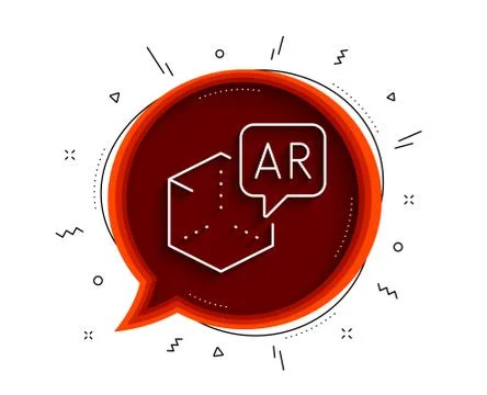 Augmented reality line icon. VR simulation sign. 3d cube. Vector Illustrazione stock