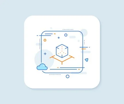 Augmented reality line icon. VR simulation sign. 3d cube. Vector 스톡 일러스트