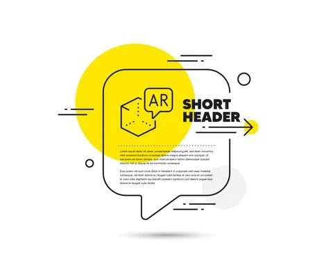 Augmented reality line icon. VR simulation sign. 3d cube. Vector 스톡 일러스트