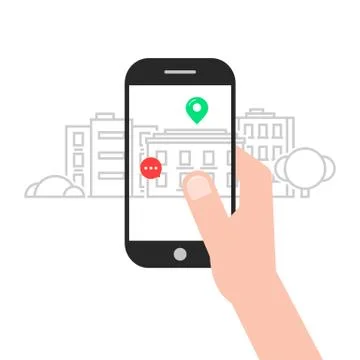 Augmented reality with linear city Stock Illustration