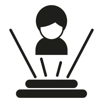 Augmented reality man face icon simple vector. Game scan Stock Illustration