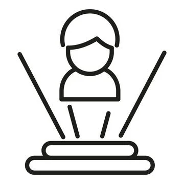 Augmented reality man face icon outline vector. Game scan 스톡 일러스트