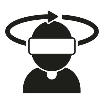 Augmented reality man round icon simple vector. People game 스톡 일러스트