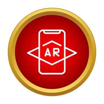 Augmented reality mobile app experience icon concept Stock Illustration