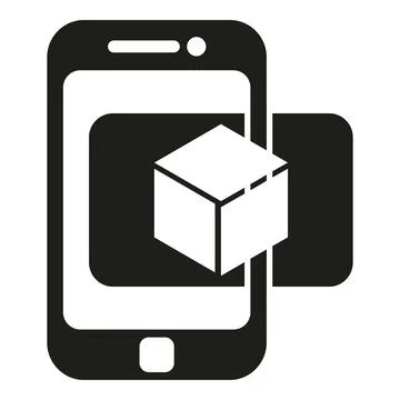 Augmented reality phone app icon simple vector. Video code Illustrazione stock