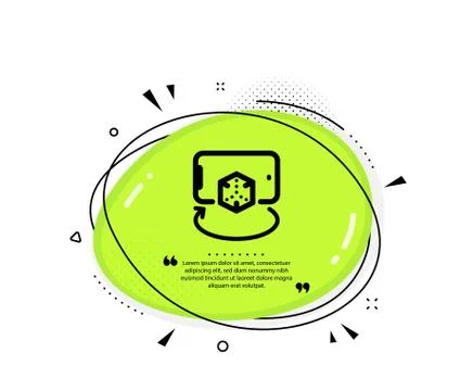 Augmented reality phone icon. VR simulation sign. 3d cube. Vector Stock Illustration