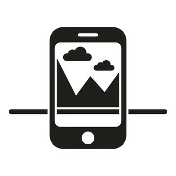 Augmented reality phone landscape icon simple vector. Scan game Stock Illustration
