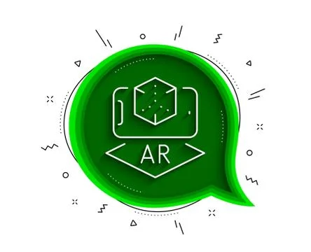 Augmented reality phone line icon. VR simulation sign. 3d cube. Vector 스톡 일러스트