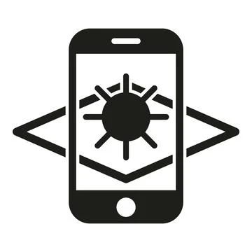 Augmented reality phone screen icon simple vector. Vr app 库存插图