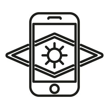 Augmented reality phone screen icon outline vector. Vr app 스톡 일러스트