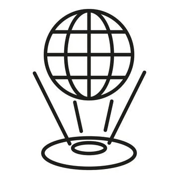 Augmented reality planet icon outline vector. Device digital Stock Illustration