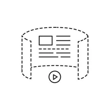 Augmented reality presentation black line icon. Digital technology in the wor Stock Illustration