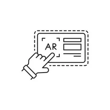 Augmented reality in printing black line icon. Pictogram for web page, mobile Illustrazione stock