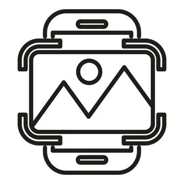 Augmented reality scan icon outline vector. Video focus 库存插图