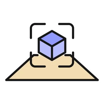 Augmented reality scanning a 3d cube object イラスト素材