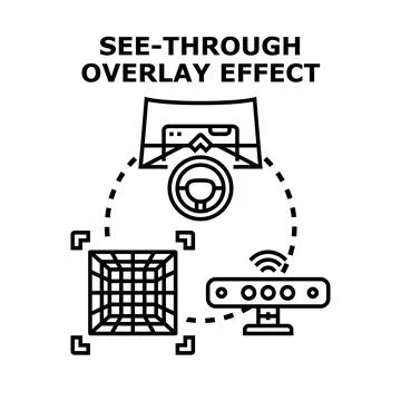 Augmented reality see through overlay effect concept Illustrazione stock