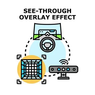 Augmented reality see through overlay effect concept Illustrazione stock