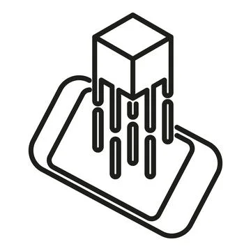 Augmented reality smart cube icon outline vector. Digital screen Stock Illustration
