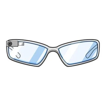 Augmented reality smart glasses enhancing digital vision Stock Illustration