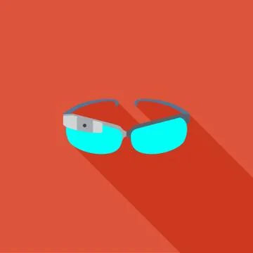 Augmented reality smart glasses icon or illustration in flat style Illustrazione stock