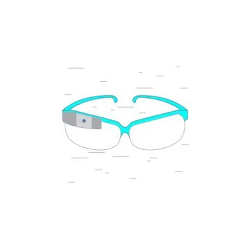 Augmented reality smart glasses icon or illustration in outline style Illustrazione stock