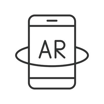 Augmented reality smartphone icon in line design. augmented reality, AR, digital Illustrazione stock