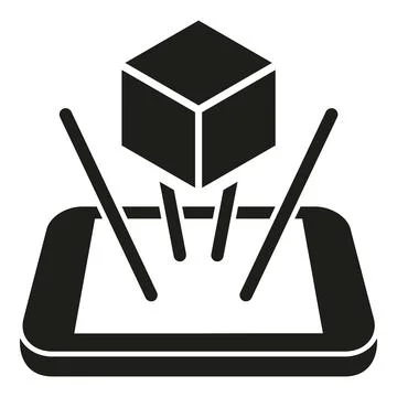 Augmented reality on smartphone icon simple vector. Tech game Stock Illustration