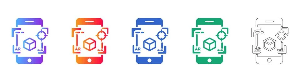Augmented Reality Smartphone Interface Icons イラスト素材