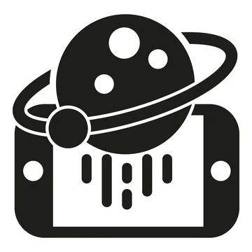 Augmented reality space planet icon simple vector. Game camera Stock Illustration