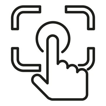 Augmented reality start button icon outline vector. Focus video 스톡 일러스트