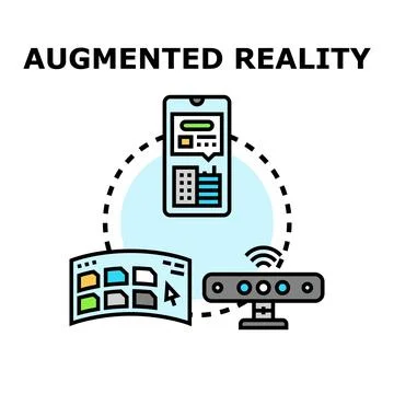 Augmented reality system integrating digital and physical space Stock Illustration