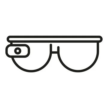 Augmented reality tech headset icon outline vector. Game scan イラスト素材