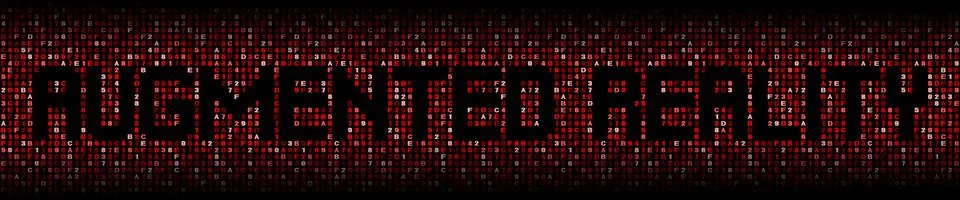 Augmented Reality text on hex code illustration Stock Illustration