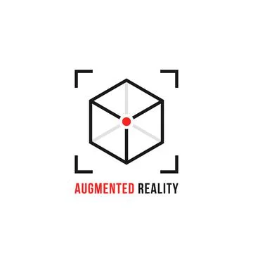 Augmented reality with thin line cube Stock Illustration