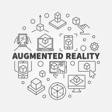 Augmented reality vector circular concept AR illustration Stock Illustration