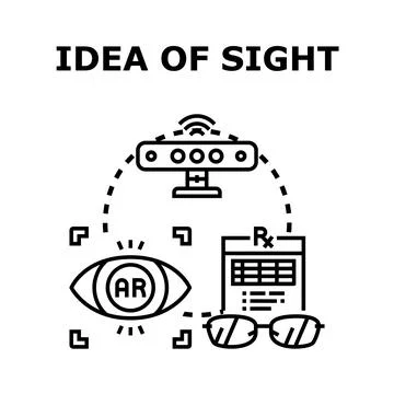 Augmented reality vision system with ophthalmology prescription Stockillustratie
