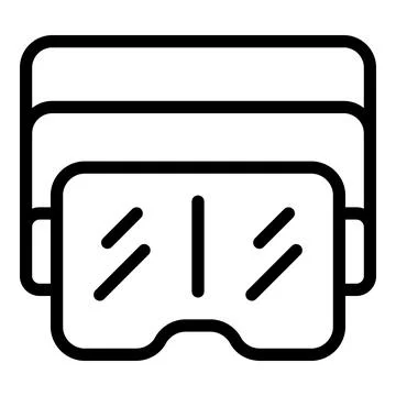 Augmented reality visor icon outline vector. Futuristic gadget Stock Illustration