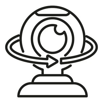 Augmented reality web camera icon outline vector. Game tech rotate Stock Illustration