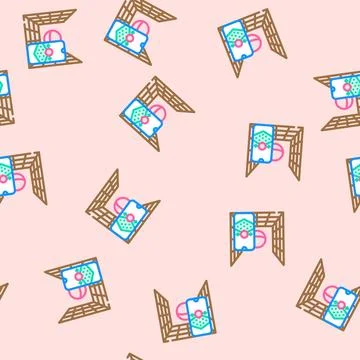 Augmented space grid augmented reality vector seamless pattern 스톡 일러스트