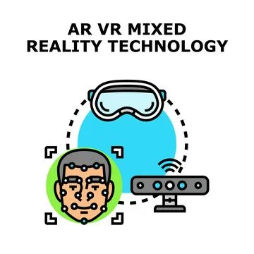 Augmented virtual reality mixed technology concept Stock Illustration