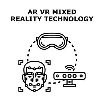 Augmented virtual reality mixed technology concept Stock Illustration