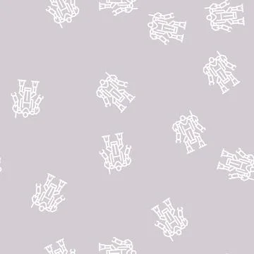 Augmenting robot line seamless pattern Illustrazione stock